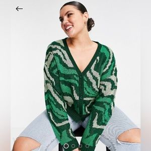 ASOS DESIGN Curve cardigan in swirl pattern